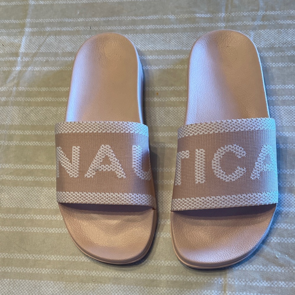 NWOT Nautica Pale Pink Slide Sandals